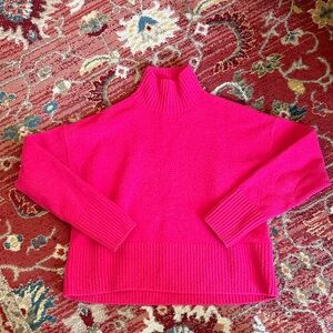 & Other Stories Bright Pink Mock Neck Sweater